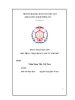 BÁO CÁO BÀI TẬP LỚN HỌC PHẦN  NHẬN DẠNG VÀ XỬ LÝ ẢNH N03 Đề tài Nhận Dạng Tiền Việt Nam