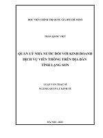 Quản lý nhà nước đối với kinh doanh dịch vụ viễn thông trên địa bàn tỉnh Lạng Sơn