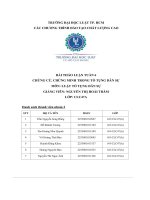 Bài thảo luận tuần 6 chứng cứ, chứng minh trong tố tụng dân sự môn luật tố tụng dân sự