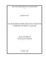Xây dựng đội ngũ công chức quản lý nhà nước về kinh tế cấp tỉnh của Lạng Sơn
