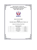 Báo cáo máy điện đề tài tìm hiểu động cơ điện kích từ độc lập