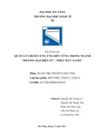 Báo cáo quản lý chuỗi cung ứng bền vững trong ngành thương mại điện tử điện máy xanh