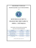 Buổi thảo luận thứ tư bảo đảm thực hiện nghĩa vụ vấn đề 1 đối tượng dùng để bảo đảm thực hiện nghĩa vụ dân sự