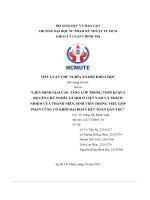 Đề tài liên minh giai cấp, tầng lớp trong thời kì quá độ lên chủ nghĩa xã hội ở việt nam và trách nhiệm của thanh niên, sinh viên trong việc góp phần củng cố khối đại đoàn kết toàn dân tộc