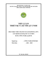 Báo cáo thiết bị công nghệ và kỹ thuật công nghệ sinh học 1.1