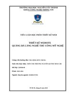 Tiểu luận học phần thiết kế web thiết kế website quảng bá làng nghề thủ công mỹ nghệ