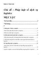 Chủ đề  pháp luật về dịch vụ logistics