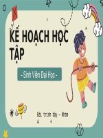 Kế hoạch học tập  sinh viên đại học