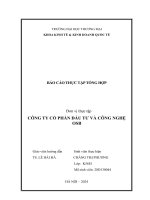 Báo cáo thực tập khoa kinh tế đại học thương mại tại  công ty cổ phần đầu tư và công nghệ osb