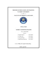 Final test subject business english