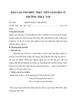 Báo cáo tìm hiểu thực tiễn giáo dục ở trường thực tập