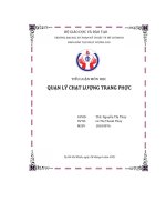 Tiểu luận môn học quản lý chất lượng trang phục