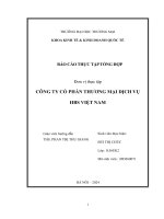 Báo cáo thực tập khoa kinh tế đại học thương mại   công ty cổ phần thương mại và dịch vụ hbs việt nam