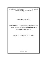 Luận văn thạc sĩ Luật học: Chuẩn bị xét xử sơ thẩm vụ án dân sự và thực tiễn tại Tòa án nhân dân huyện Mộc Châu, tỉnh Sơn La