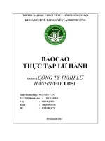 Báo cáo thực tập lữ hành tên đơn vị công ty tnhh lữ hành sviettourist