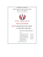 Tiểu luận cuối kì đề tài  liên hệ giữa tư duy logic và nhận thức khoa học