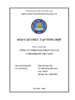 Báo cáo thực tập khoa kinh tế đại học thương mại tại   công ty tnhh giao nhận vận tải cargotrans việt nam
