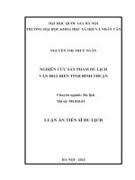 Nghiên cứu sản phẩm du lịch văn hoá biển tỉnh Bình Thuận