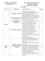 Đề cương học kỳ 1 toán 10 yên hòa 2324
