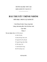 BÀI THUYẾT TRÌNH NHÓM MÔN HỌC PHÁP LUẬT KINH TẾ Chủ đề thuyết trình Công ty hợp danh