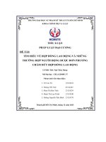 Đề tài  tìm hiểu về hợp đồng lao động và những trường hợp người động được đơn phương chấm dứt hợp đồng lao động