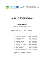 ĐỀ TÀI THUYẾT TRÌNH HỌC PHẦN LUẬT VÀ KHỞI NGHIỆP KHỞI NGHIỆP CỬA HÀNG BÁCH HOA KÝ