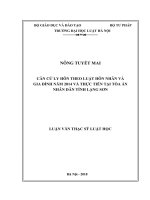 Luận văn thạc sĩ Luật học: Căn cứ ly hôn theo Luật Hôn nhân và gia đình năm 2014 và thực tiễn tại Tòa án nhân dân tỉnh Lạng Sơn