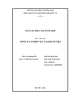 Báo cáo thực tập khoa kinh tế công ty TNHH vận tải Bách Việt