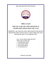 QUAN HỆ GIỮA PHÁT TRIỂN KINH TẾ THỊ TRƯỜNG ĐỊNH HƯỚNG XHCN VỚI XÂY DỰNG VÀ PHÁT TRIỂN NHÀ NƯỚC PHÁP QUYỀN XHCN VÀ (XÃ HỘI DÂN CHỦ)