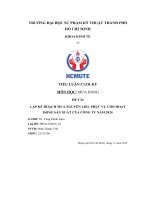 Tiểu luận cuối kỳ lập kế hoạch mua nguyên liệu phục vụ cho hoạt động sản xuất của công ty năm 2024