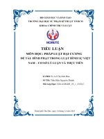 Tiểu luận  pháp luật đại cương đề tài  hình phạt trong luật hình sự việt nam – cơ sở lý luận và thực tiễn