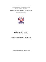 Bài báo cáo thí nghiệm hóa hữu cơ