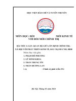 Tiểu luận QUAN HỆ GIỮA ĐỔI MỚI kinh tế VÀ ĐỔI MỚI chính trị Ở VIỆT NAM