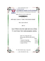 Tiểu luận cuối kỳ đề tài quá trình chuyển đổi số của công ty cổ phần thế giới di động (mwg)