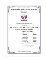 Tiểu luận xây dựng và phát triển chiến lược kinh doanh cho trung nguyên