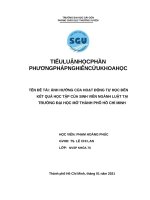 Ảnh hưởng của hoạt động tự học đến kết quả học tập của sinh viên ngành luật tại
