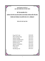 Đánh giá mức độ hài lòng của khách hàng đối với sản phẩm xà phòng và nước rửa tay  lifebuoy