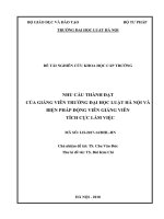 Đề tài nghiên cứu khoa học cấp Trường: Nhu cầu thành đạt của giảng viên Trường Đại học Luật Hà Nội và biện pháp động viên giảng viên tích cực làm việc