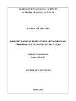 Tóm tắt: Quyền sử dụng đất lâm nghiệp theo pháp luật Việt Nam từ thực tiễn các tỉnh Đông Nam Bộ