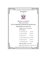 Tiểu luận cuối kì đề tài hợp đồng kinh doanh thương mại theo pháp luật việt nam