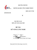 BÀI TIỂU LUẬN MÔN KỸ NĂNG GIAO TIẾP ĐỀ TÀI KỸ NĂNG LẮNG NGHE