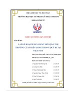 Lập kế hoạch bán hàng mở rộng thị trường của thiên long trong quý iii tại việt nam