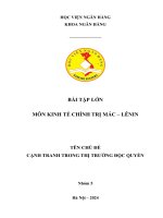 BÀI TẬP LỚN MÔN KINH TẾ CHÍNH TRỊ MÁC – LÊNIN  CHỦ ĐỀ CẠNH TRANH TRONG THỊ TRƯỜNG ĐỘC QUYỀN
