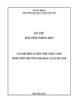 Kỷ yếu hội thảo khoa học: Vấn đề rèn luyện thể chất cho sinh viên Trường Đại học Luật Hà Nội