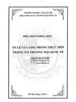 Hội thảo khoa học: Án lệ của CISG trong thực tiễn trọng tài thương mại quốc tế