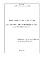 Đề tài nghiên cứu khoa học cấp Trường: Quá trình phát triển pháp luật đất đai Việt Nam từ năm 1945 đến nay