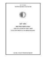 Kỷ yếu hội thảo khoa học: Một số vấn đề về thực hiện Luật Hôn nhân và gia đình năm 2014