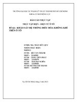 BÁO CÁO THỰC TẬP THỰC TẬP ĐIỆN – ĐIỆN TỬ Ô TÔ Đề tài  KHẢO SÁT HỆ THỐNG ĐIỀU HÒA KHÔNG KHÍ TRÊN Ô TÔ