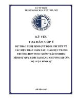 Kỷ yếu tọa đàm: Góp ý Dự thảo Nghị định quy định chi tiết về các biện pháp giám sát, giáo dục trong trường hợp được miễn trách nhiệm hình sự quy định tại Mục 2 Chương XII của Bộ luật Hình sự