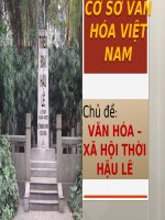 Tiểu luận - CƠ SỞ VĂN HÓA VIỆT NAM - đề tài  - VĂN HÓA – XÃ HỘI THỜI HẬU LÊ  